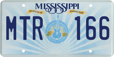MS license plate MTR166