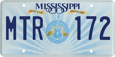 MS license plate MTR172