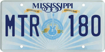 MS license plate MTR180
