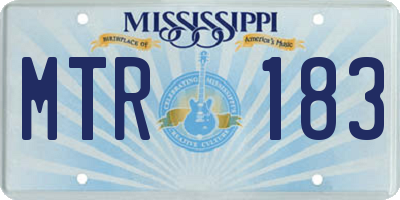 MS license plate MTR183