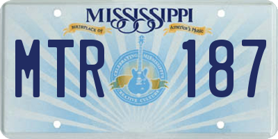 MS license plate MTR187