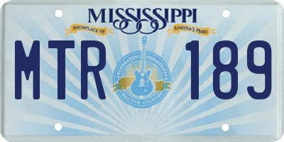 MS license plate MTR189