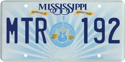 MS license plate MTR192
