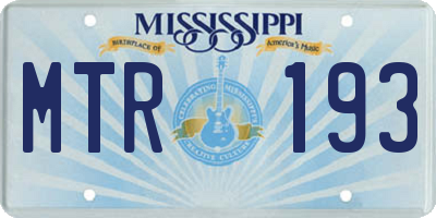 MS license plate MTR193