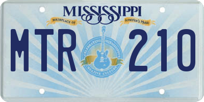 MS license plate MTR210