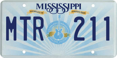MS license plate MTR211