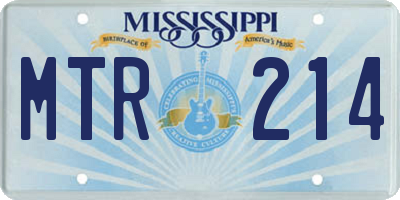 MS license plate MTR214