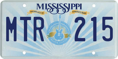 MS license plate MTR215