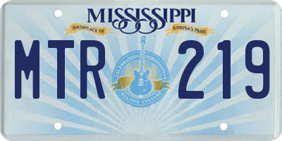 MS license plate MTR219
