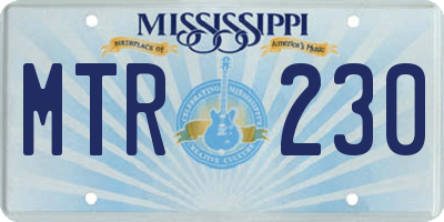 MS license plate MTR230