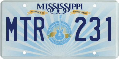 MS license plate MTR231