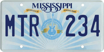 MS license plate MTR234