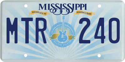 MS license plate MTR240
