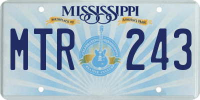 MS license plate MTR243