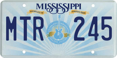 MS license plate MTR245