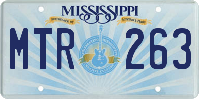 MS license plate MTR263