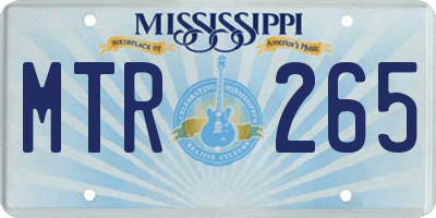 MS license plate MTR265