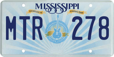 MS license plate MTR278