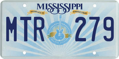 MS license plate MTR279