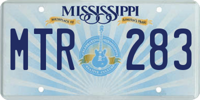 MS license plate MTR283