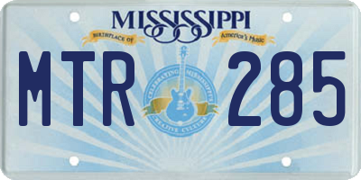 MS license plate MTR285