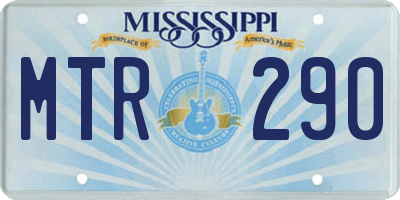 MS license plate MTR290