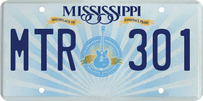 MS license plate MTR301