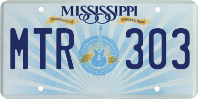 MS license plate MTR303