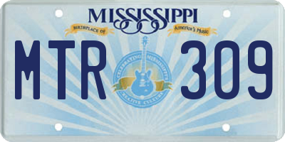 MS license plate MTR309