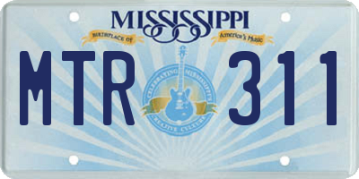 MS license plate MTR311