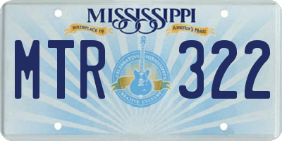 MS license plate MTR322