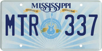 MS license plate MTR337
