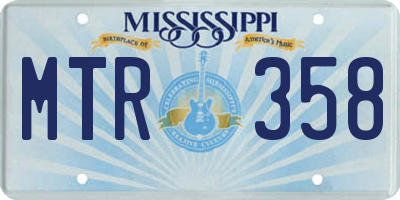 MS license plate MTR358