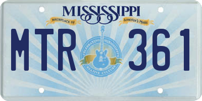 MS license plate MTR361