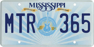 MS license plate MTR365