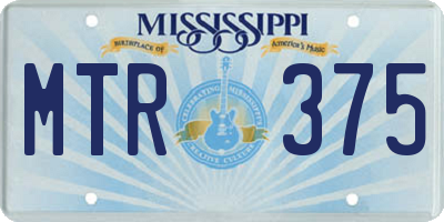MS license plate MTR375