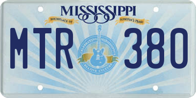MS license plate MTR380