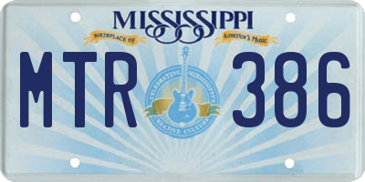 MS license plate MTR386