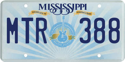 MS license plate MTR388