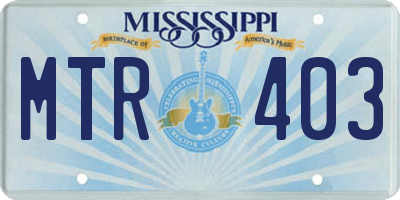 MS license plate MTR403