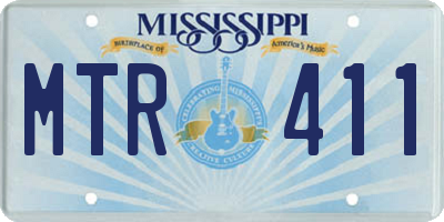 MS license plate MTR411