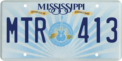 MS license plate MTR413