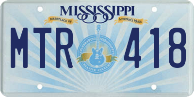 MS license plate MTR418