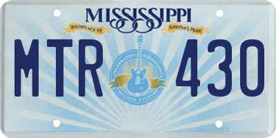 MS license plate MTR430