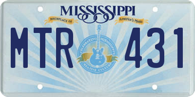 MS license plate MTR431