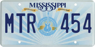 MS license plate MTR454