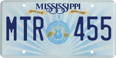 MS license plate MTR455