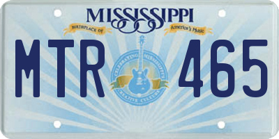 MS license plate MTR465