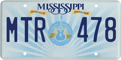 MS license plate MTR478