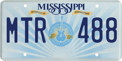 MS license plate MTR488